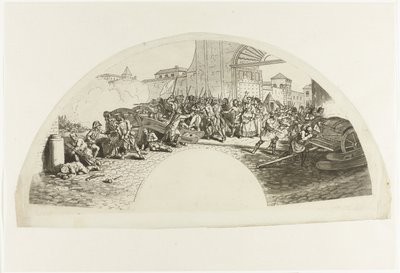 Espanjalaiset patriootit Luis Daoiz ja Pedro Velarde y Santillán kuolivat puolustaessaan Madridia ranskalaisjoukkoja vastaan ​​Parque de Artilleriassa 2. toukokuuta 1808. Dia Dos de Mayo de 1808. Ja Madrid tekijältä Anonymous