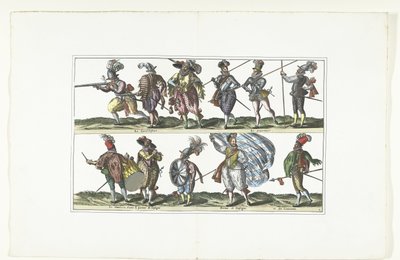 Kaksoislautanen, jossa yksitoista aseistettua siviiliä univormussa Antwerpenin muodin mukaan, n. 1580 Bourgeois d