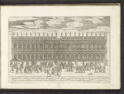 Julkisivu on Biblioteca Marciana te Venetië Scenes uit het Venetiaanse leven (sarjan nimi) Habiti d