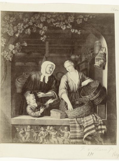 Valokuvakopio Frans van Mieris II:n maalauksesta The Grocery Musee d