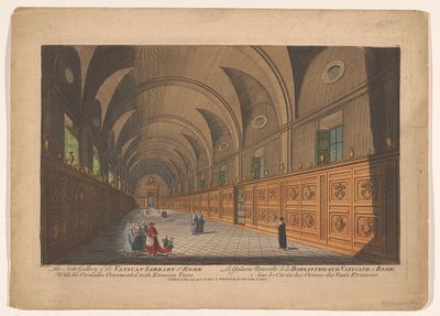 Galleria Vatikaanin kirjastossa Vatikaanin kirjaston uusi galleria Roomassa / La Galarie Nouvelle de la Bibliotheque Vaticane a Rome (otsikko esineessä) tekijältä Anonymous