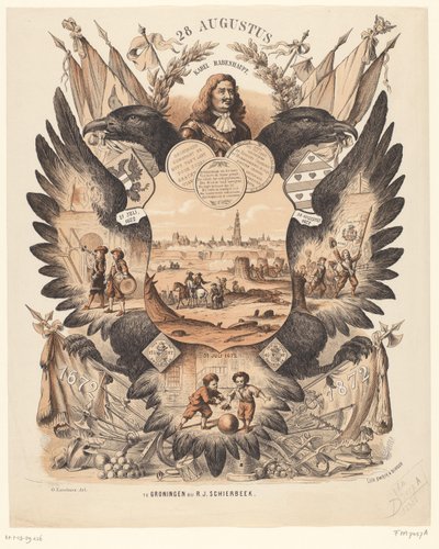 Muistolaatta Groningenin helpotuksen 200-vuotisjuhlan kunniaksi 1672-1872 tekijältä Anonymous