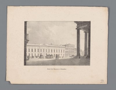 Näkymä Brysseliin Hotel des Monnaies à Bruxelles (otsikko esineessä) tekijältä Anonymous