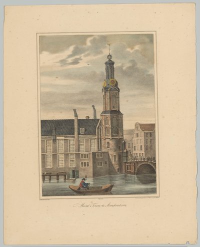 Näkymä Munttorenille Amsterdamissa Coin Tower Amsterdamissa (otsikko esineessä) Amsterdamin kaupungin kuuden päätornin kasvot. 2nd Cahier (sarjan nimi) tekijältä Anonymous