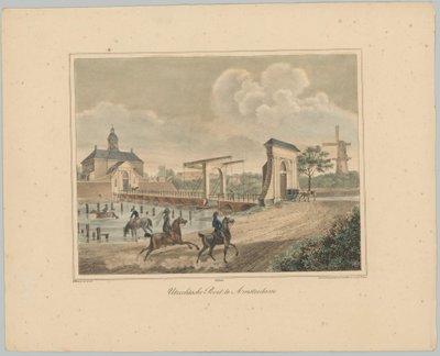 Näkymä Utrechtin portille Amsterdamissa Utrechtse Poort Amsterdamissa (otsikko esineessä) Amsterdamin kaupungin kuuden pääportin kasvot. 1st Cahier (sarjan nimi) tekijältä Anonymous