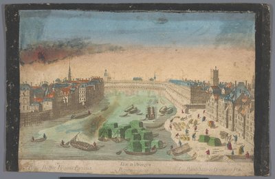 Näkymä rakennettu Pont Notre-Dame yli Seine-joen Pariisissa Vue d