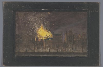 Näkymä tulipalosta Schouwburgissa Amsterdamissa 11. toukokuuta 1772 tekijältä Anonymous