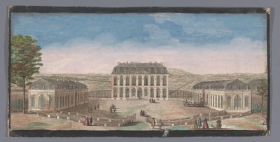 Näkymä Chateau de Belle-Vuen edestä Meudonissa Vüe ​​​​du Chateau de Belle-Vüe -palkinto du coté de la cour (nimi esineessä) tekijältä Anonymous