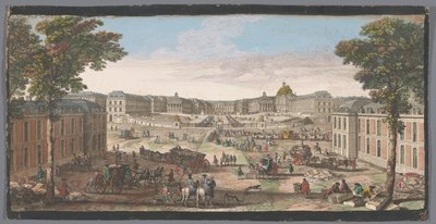 Näkymä Versaillesin palatsin edestä Sekalaiset vues du Chateau de Versailles (otsikko esineessä) tekijältä Anonymous