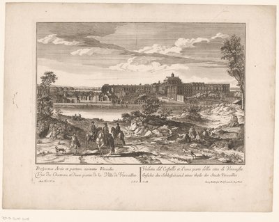 Näkymä Versaillesin palatsille ja osalle kaupunkia Prospektus Arcis et partem civitatis Versailles / Näkymä linnalle ja osalle Versaillesin kaupunkia / Näkymä linnalle ja osalle Versaillesin kaupunkia / Näkymä linnalle ja tekijältä Anonymous
