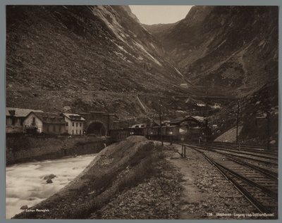 Sisäänkäynti Göschenen Gotthard-tunneliin Göschenen, eingang i/das Gotthardtunnel (otsikko esineessä) tekijältä Anonymous