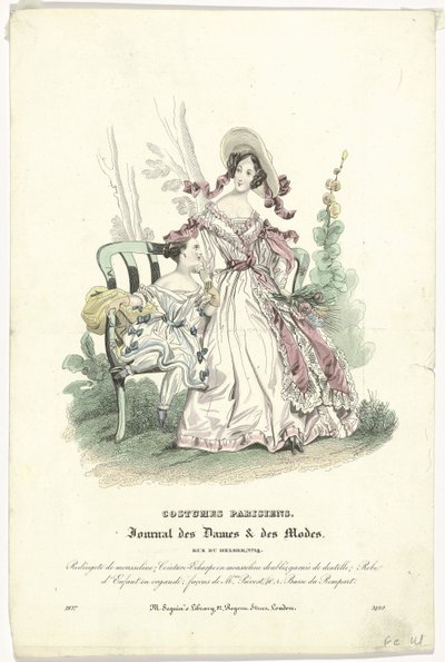 Journal des Dames et des Modes, Costumes Parisiens, 1837, (3489): Muslin redingote (...) tekijältä Anonymous
