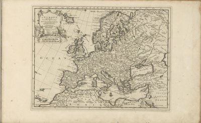 Kaart van Europa Eurooppa kuninkaallisen tiedeakatemian herraen uusien havaintojen mukaan jne. Lisätty uusi (otsikko objektissa) Itä- ja Länsi-Intia ja muut paikat (sarjan nimi) tekijältä Anonymous