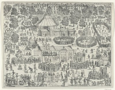 Messut aukiolla Haagissa, 1845 Utopiamessut (otsikko esineessä) tekijältä Anonymous