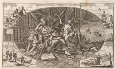 South Seas Companyn valitus, 1720 Zuidzé Company nousee huipulle tuulen vaikutuksesta / Nyt valittelee menettämistään huolestuneen olennon kanssa (otsikko esineessä) The Great Scene of Folly (sarjan nimi) tekijältä Anonymous