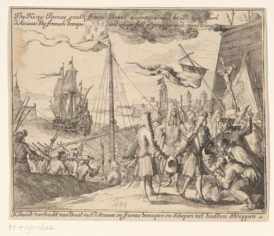 Kuningas James II lähtee ranskalaisten joukkojen kanssa Brestistä Irlantiin vuonna 1689 Kuningas Jaakob lähtee Brestistä Earl d
