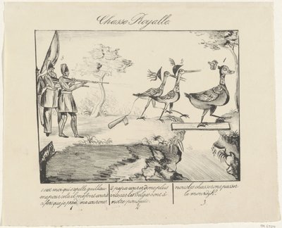 Kuninkaallinen huvivene, 1830 Chasse Royalle (nimi esineessä) tekijältä Anonymous