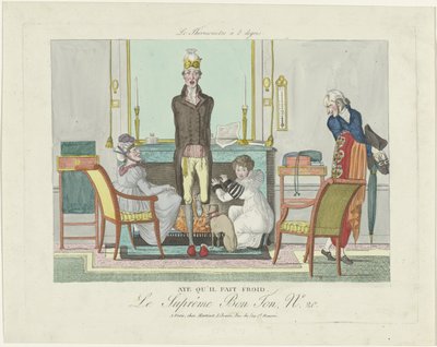 Le Supreme Bon Ton, 8 asteen lämpömittari, 1800-1815, nro 20: Kyllä, on kylmä. tekijältä Anonymous