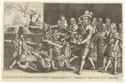 Maurits erottamassa vehnää akanoista, 1618 tekijältä Anonymous