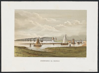 Moerdijkin silta, 1871 Rautatiesilta Moerdijkissa (otsikko esineessä) Päärautatiesillat Alankomaissa (sarjan nimi) tekijältä Anonymous