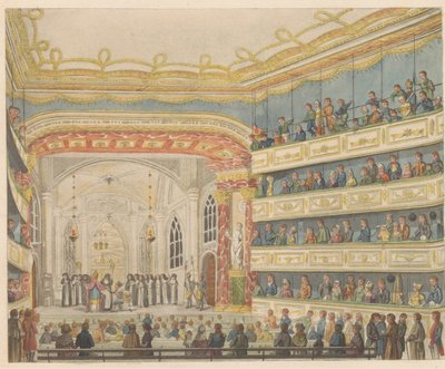 Gijsbrecht van Aemstelin esitys teatterissa Amsterdamissa, noin 1810-1813 Vue de l