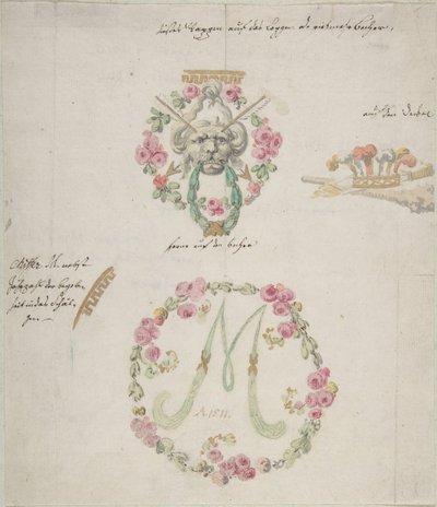 Koristekuvioita posliinille, 1700-luku. tekijältä Anonymous,.