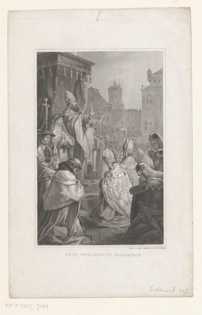 Paus Urbanus II te Clermont-Ferrand, 1095 Paus Urbanus te Clermont (otsikko esineessä) tekijältä Anonymous