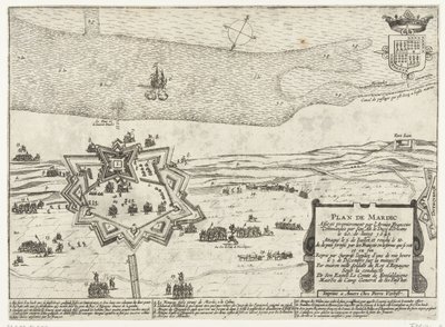 Fort Mardijkin kartta, 1645 Suunnittele Mardic (otsikko esineessä) tekijältä Anonymous