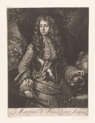 Johan Frederick Brandenburg-Ansbachin muotokuva Le Margraue de Brandebourg Anspac (otsikko esineessä) tekijältä Anonymous