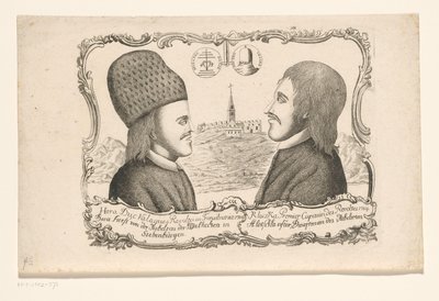 Muotokuvia Vasile Ursu Nicola Horeasta ja Ion Oargă Cloșcasta, Transilvanian kapinan johtajista, 1784 tekijältä Anonymous