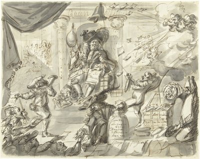 Quincampoix eli suuri tuulen ja kaalin myyjä, 1720 The Great Scene of Folly (lisäkappaleita) (sarjan nimi) tekijältä Anonymous