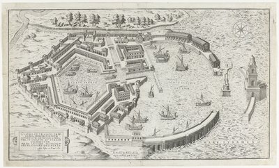 Van de antique haven van Ostian jälleenrakennus Mirror of Roman Magnificence (sarjan nimi) tekijältä Anonymous