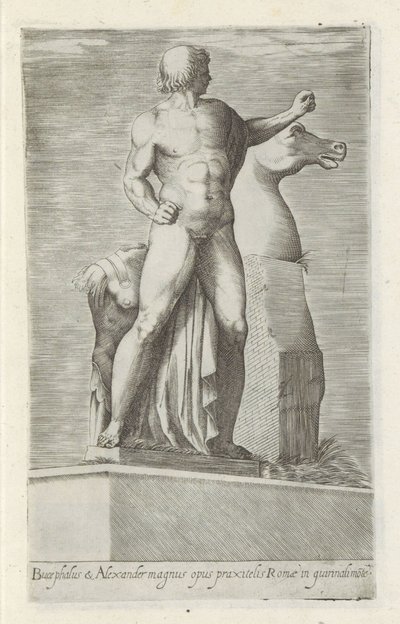 Sculptuur van een van de Dioscuren op het Quirinaal te Rome Bucephalus & Alexander suuri työ (...) (otsikko esineessä) Antiikkiveistoksia Roomassa (sarjan nimi) Ikonit Rooman kaupungin muinaisista patsaista, joita nähdään julkisilla paikoilla (sarjan nimi) tekijältä Anonymous