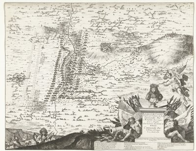 Kuona Kasselissa, 1677 Casselin taistelun voitti kuninkaan armeija, jota komentaa Hänen Majesteettinsa ainoan veljen Hollannin säätyjen armeija, Oranssin prinssin komentaja 11. huhtikuuta 1677 (otsikko esineessä) tekijältä Anonymous