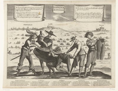 Sarjakuva espanjalaisista Bredan, Thionvillen, Perpignanin, Portugalin ja Katalonian menetyksen jälkeen, 1643 L