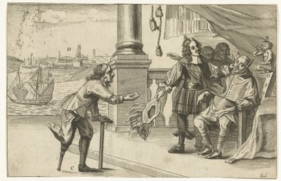 Sarjakuva epäonnistuneesta hyökkäyksestä Oostendeen, 1658 Dialogue of Ostenden (otsikko esineessä) tekijältä Anonymous