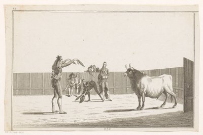Härkätaistelija banderilloilla Coleccion de las Principles suertes de una corrida de toros (sarjan nimi esineellä) Kokoelma tärkeimmistä härkätaisteluharjoituksista (sarjan nimi) tekijältä Anonymous