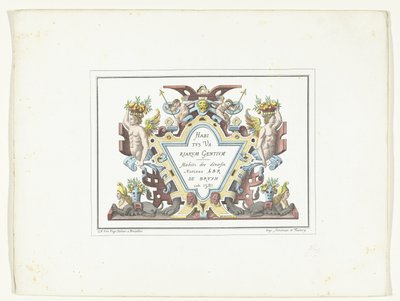 Titelprent voor de serie kostuumrenten in faksi Habitus Variarum Gentium Habitus Variarum Gentium / Habitz des divers Nations Abr De Bruyn inv. 1581 (otsikko esineessä) tekijältä Anonymous