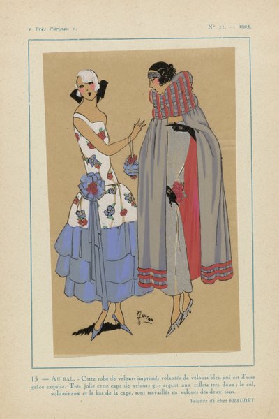 Hyvin pariisilainen, 1923, nro 11: 15. - AU BAL. - Tämä samettimekko... tekijältä Anonymous