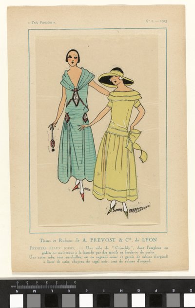 Hyvin pariisilainen, 1923, nro 2: Kankaat ja nauhat, A. PRÉVOST & Cie. Lyonista... tekijältä Anonymous