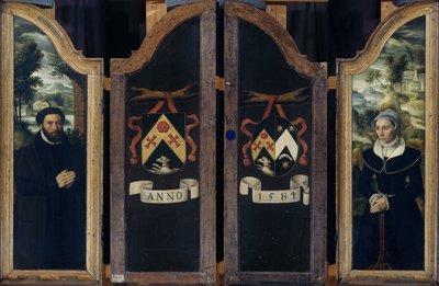Triptyykin kaksi siipeä Julien de Brouckeren ja hänen vaimonsa Elisabeth Canneelin muotokuvilla tekijältä Anonymous