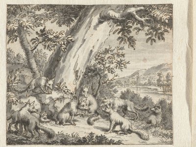 Fox, jonka häntä leikattiin Suunnitelmat Jean de la Fontainen Fablesin painokselle (sarjan nimi) tekijältä Anonymous