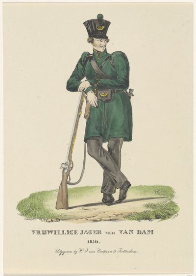 Van Damin vapaaehtoinen metsästäjä, 1830 Van Dam Voluntary Hunter 1830 (otsikko esineessä) tekijältä Anonymous