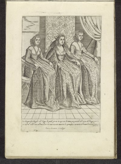 Vrouw van de doge met twee vrouwen Scenes uit het Venetiaanse leven (sarjan nimi) Habiti d