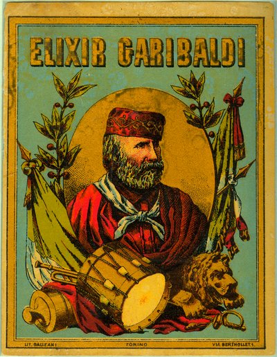 Elixir Garibaldin mainos, italialaisen patriootin muotokuva tekijältä Anonymous Anonymous