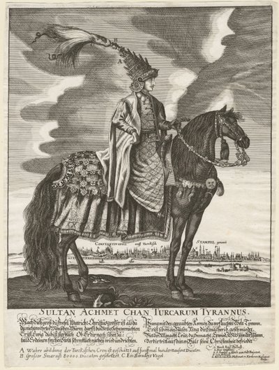 Ahmet III - Sulttaani Ahmed III (1673-1736) - Nimetön - 1710 - Kuparikaiverrus - 37,5x28 - Yksityiskokoelma tekijältä Anonymous Anonymous