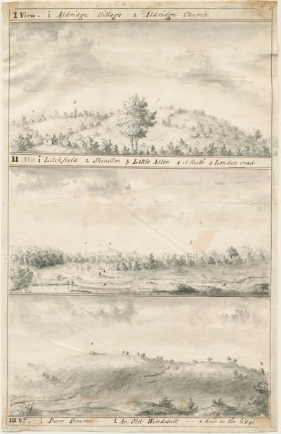 Aldridgen panoraamanäkymä: seepiapiirros, nd [?19th Century] (piirustus) tekijältä Anonymous Anonymous