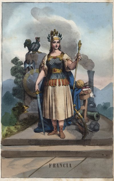 Ranskan allegoria - kaiverrus universumin kaikkien kansojen tavoista ja perinteistä. Eli kaikkien kansojen hallituksen, lakien, miliisin, uskonnon historia kaukaisimmista ajoista nykypäivään "1856 tekijältä Anonymous Anonymous