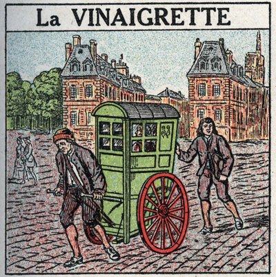 Eläinten veto: pyörätuoli tai "pukeutuminen" 1600-1700-luvuilla. Nimetön kuvitus vuodelta 1925. Yksityinen kokoelma. tekijältä Anonymous Anonymous