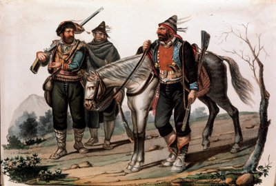 Prikaati Calabriassa, Italiassa. 1800-luvun kaiverrus Yksityinen kokoelma tekijältä Anonymous Anonymous